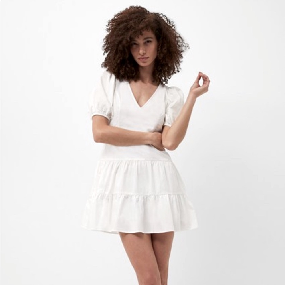 French Connection BIRCH POPLIN PUFF SLEEVE DRESS